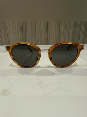Saint Laurent Round Havana Acetate & Metal Sunglasses - Honey Tortoise Shell
